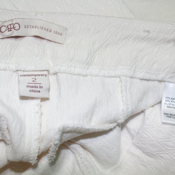 Bundle ✨2/$15 Cato | White Slacks | White Straight Leg Capri's - Picture 3 of 3